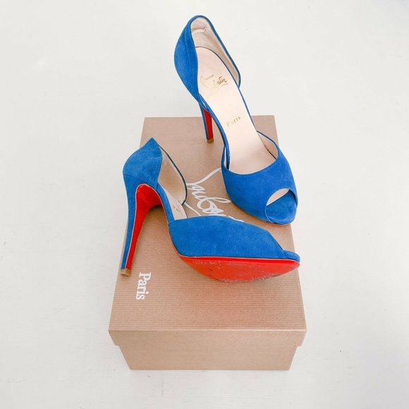 Christian Louboutin Shoes - Christian Louboutin | Madame Claude Blue Sz 38.5